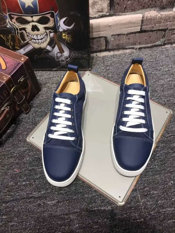 Navy Lace-Up Low-Top Sneakers image 1