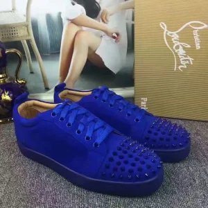 Blue Spiked Toe Low-Top Sneakers image 1