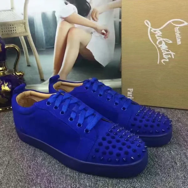 Blue Spiked Toe Low-Top Sneakers image 1