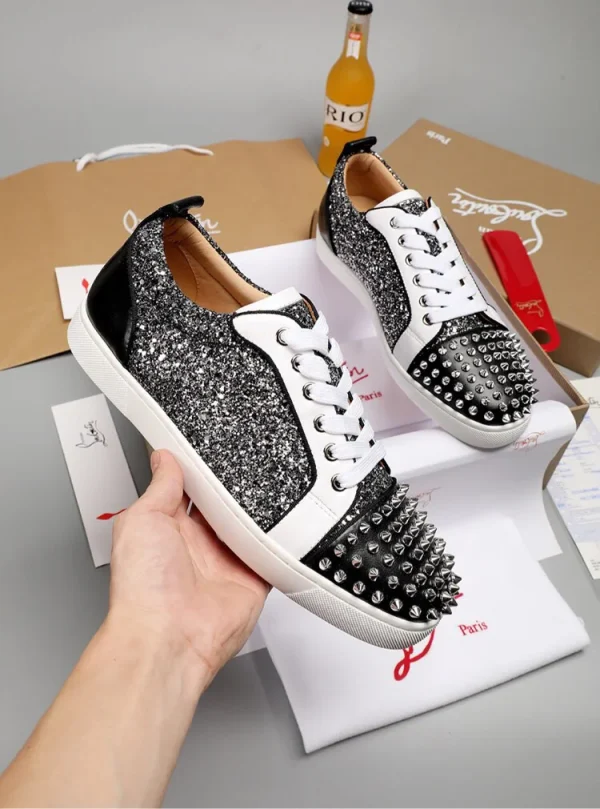 Spiked Toe Glitter Casual Sneakers image 1