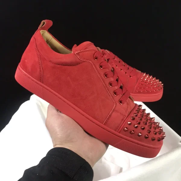 Men's Red Spiked Toe Casual Skate Shoes image 1