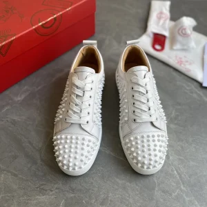 White Spiked Casual Sneakers image 1