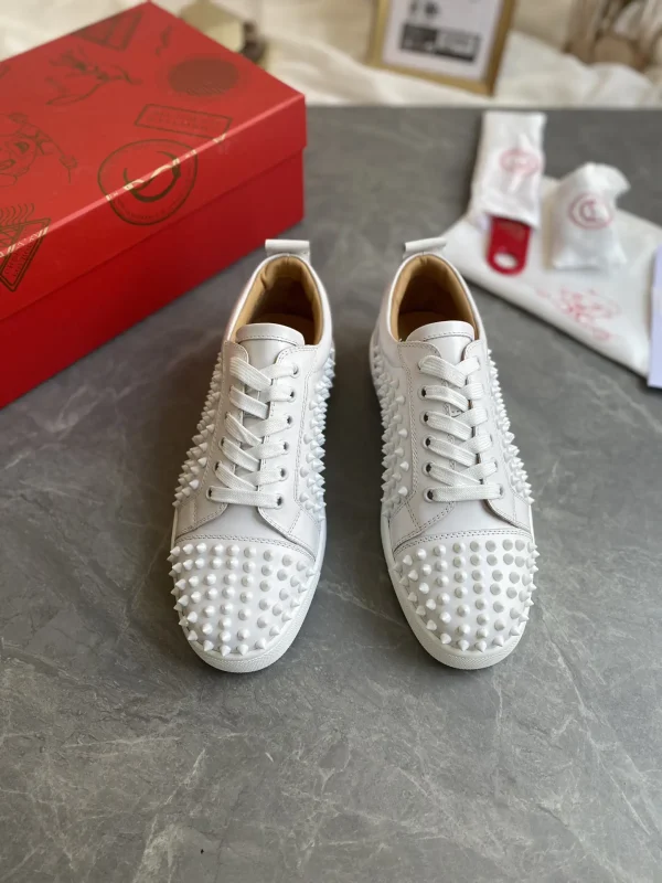 White Spiked Casual Sneakers image 1