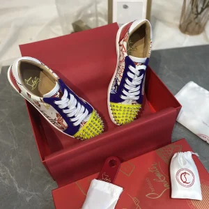 Graffiti Print Spiked Toe Casual Sneakers image 1