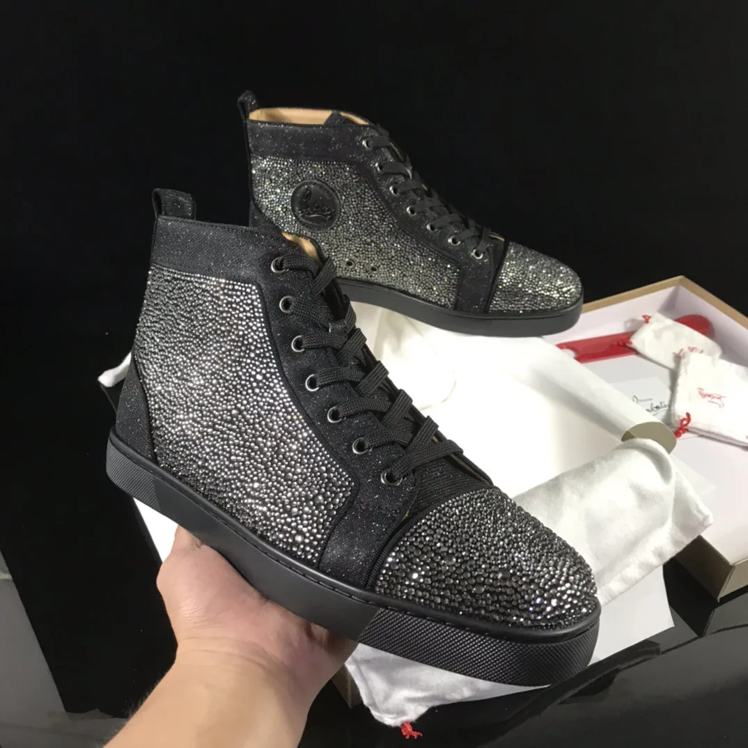 Men's Rhinestone High Top Casual Sneakers image 1