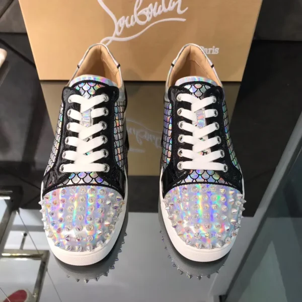 Spiked Lace-Up Low-Top Sneakers image 1