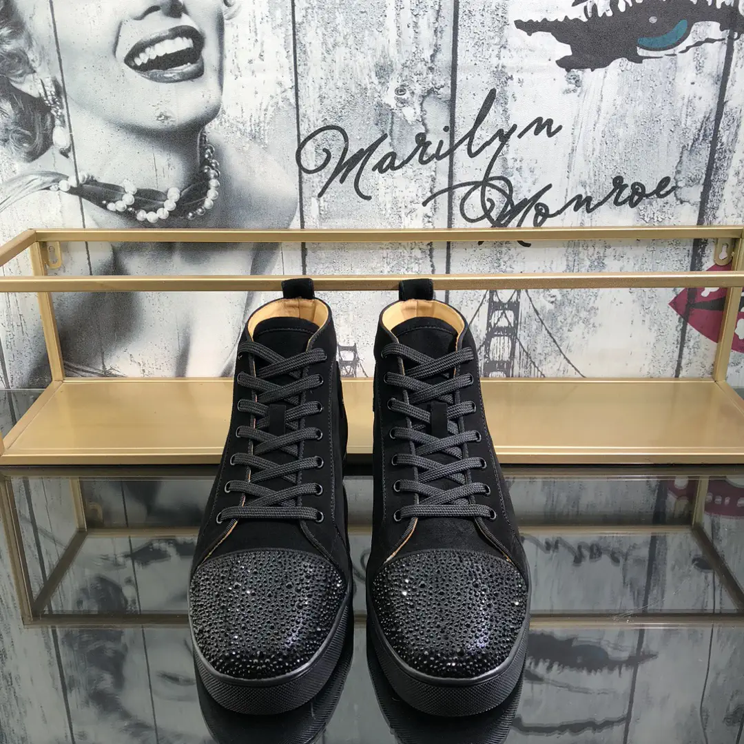 Men's High Top Casual Sneakers with Rhinestone Toe Cap image 1