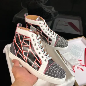 Men's High-Top Casual Skate Shoes with Spiked Toe image 1