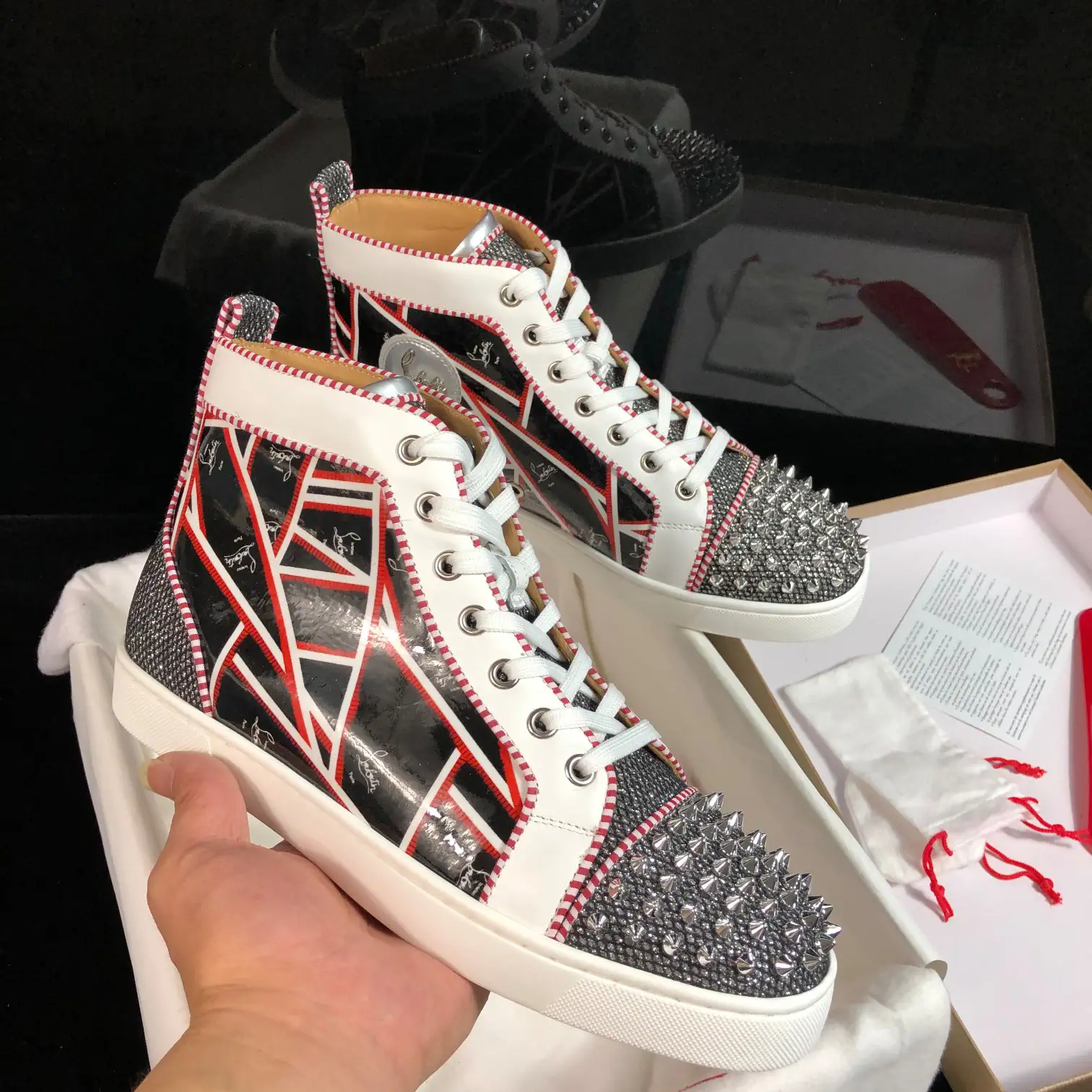Men's High-Top Casual Skate Shoes with Spiked Toe image 1