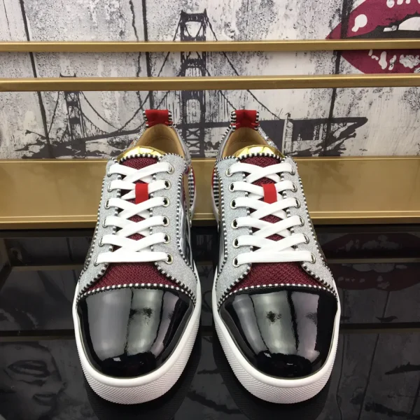 Men's Low-Top Lace-Up Sneakers with Rivet Toe Decoration image 1