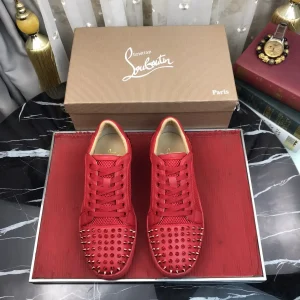 Red Spiked Toe Casual Skate Shoes image 1