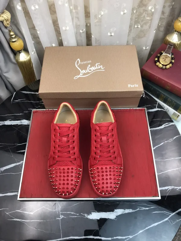 Red Spiked Toe Casual Skate Shoes image 1
