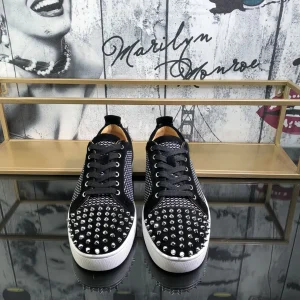 Men's Low-Top Lace-Up Sneakers with Toe Studs image 1