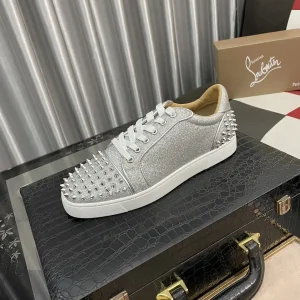 Silver Spiked Casual Sneakers image 1