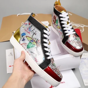 Graffiti Print High-Top Casual Sneakers image 1