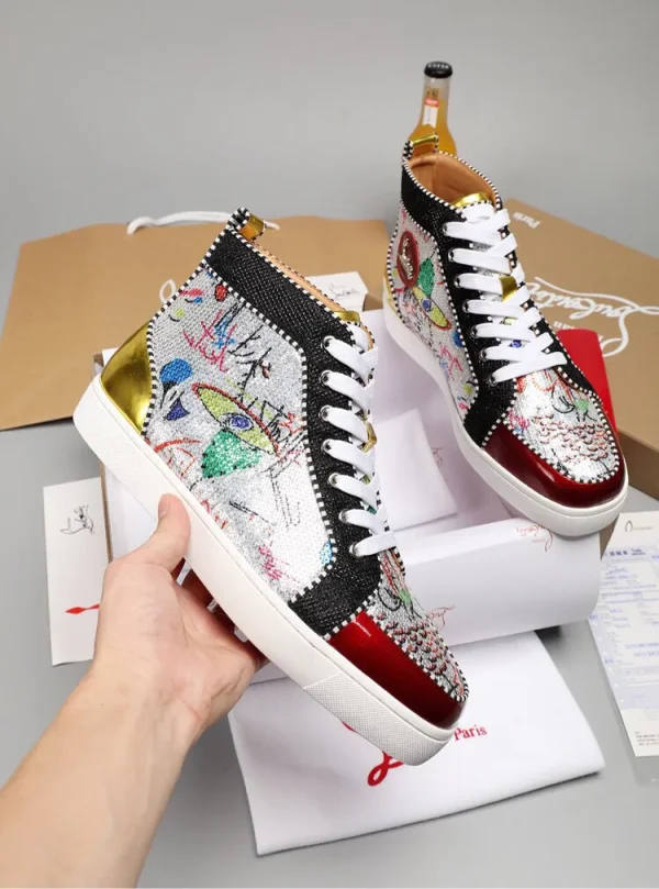 Graffiti Print High-Top Casual Sneakers image 1