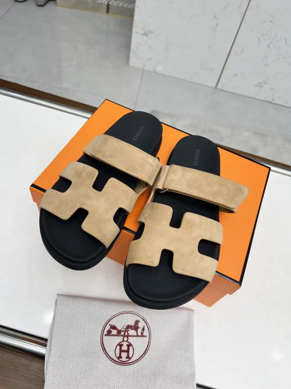 Hermes Chypre H Buckle Velcro Flat Sandals Slippers image 1