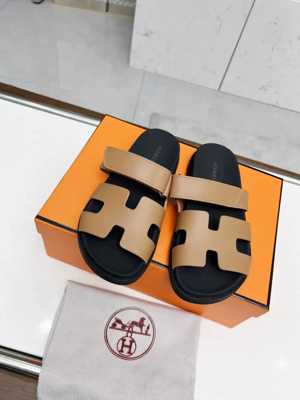 Hermes Chypre H Buckle Velcro Flat Sandals Slippers image 1