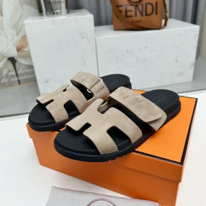 Hermes Chypre H Buckle Velcro Flat Sandals image 1