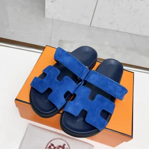 Hermes Chypre H Buckle Velcro Flat Sandals Slippers image 1