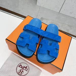 Hermes Chypre H Buckle Velcro Flat Sandals Slippers image 1