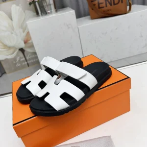 Hermes Chypre H-Shaped Velcro Flat Sandals Slippers image 1