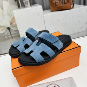 Hermes Chypre H Buckle Velcro Flat Sandals Slippers image 1