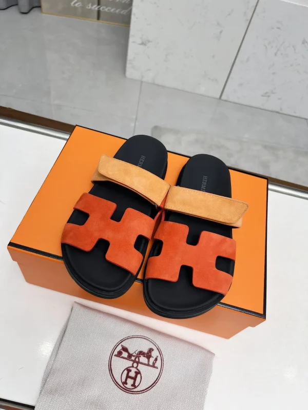 Hermes Chypre H-Shaped Velcro Flat Sandals Slippers image 1