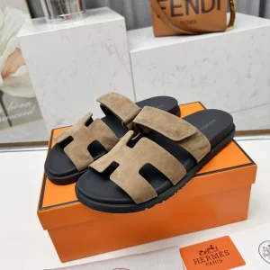 Hermes Chypre H Buckle Velcro Flat Sandals Slippers image 1