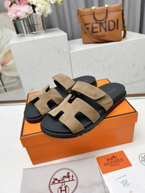 Hermes Chypre H Buckle Velcro Flat Sandals Slippers image 1