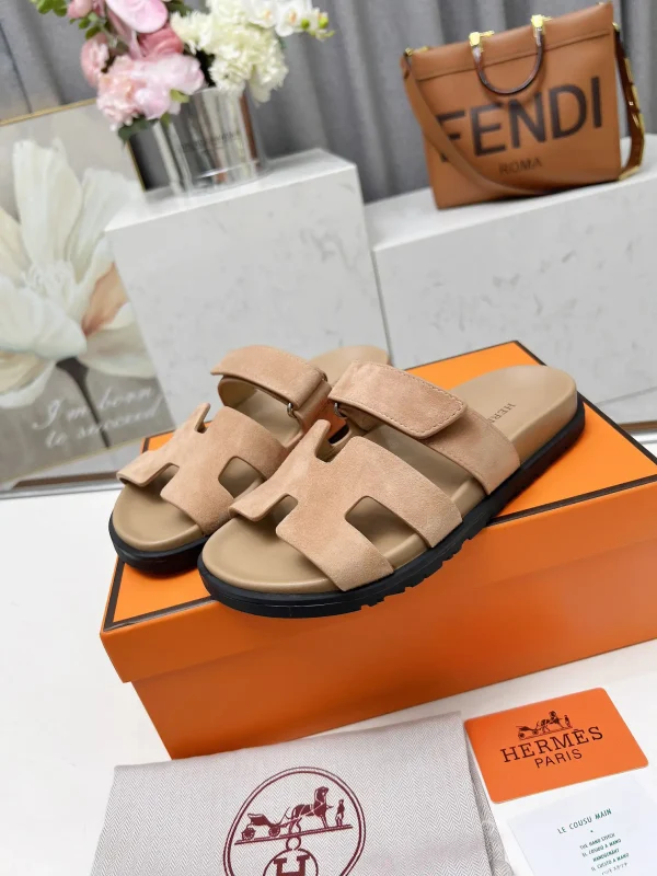 Hermes Chypre H Buckle Velcro Flat Sandals Slippers image 1