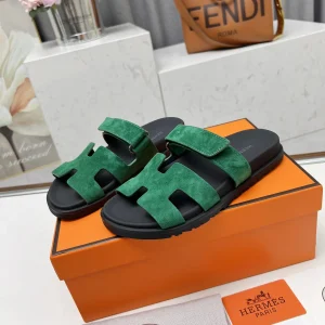 Hermes Chypre H Buckle Velcro Flat Sandals Slippers image 1