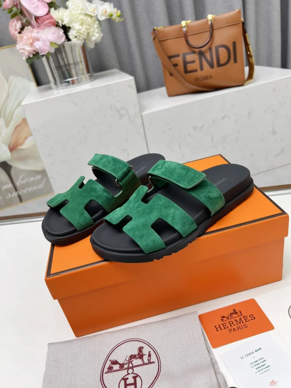 Hermes Chypre H Buckle Velcro Flat Sandals Slippers image 1