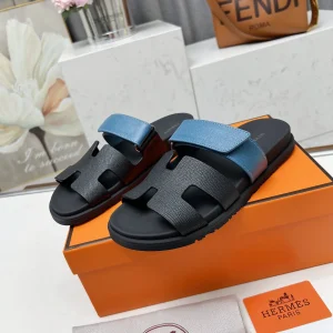Hermes Chypre H-Shaped Velcro Flat Sandals Slippers image 1