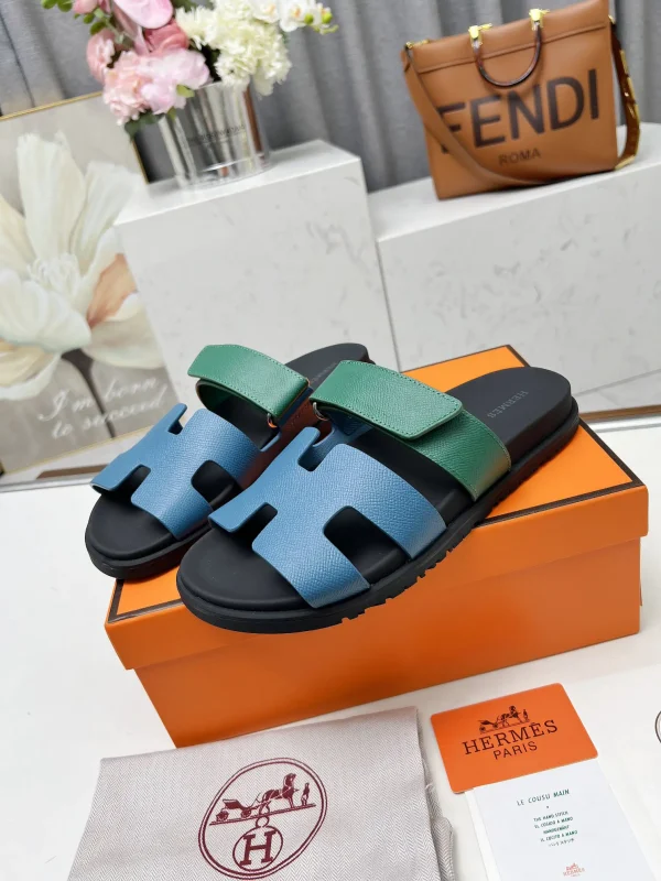 Hermes Chypre H-Shaped Velcro Flat Sandals Slippers image 1