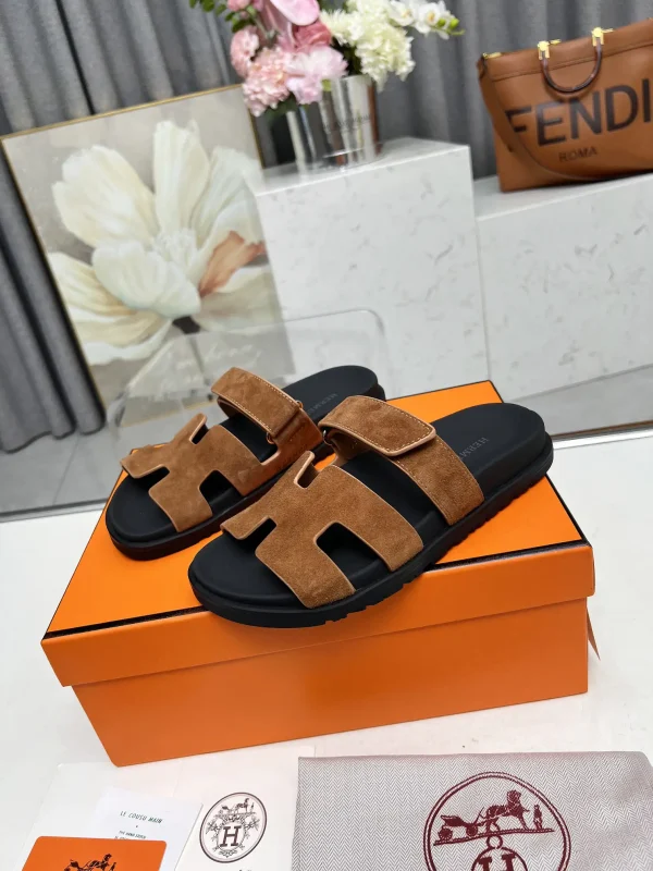 Hermes Chypre H Buckle Velcro Flat Sandals Slippers image 1