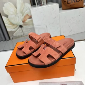 Hermes Chypre H Buckle Velcro Flat Sandals Slippers image 1