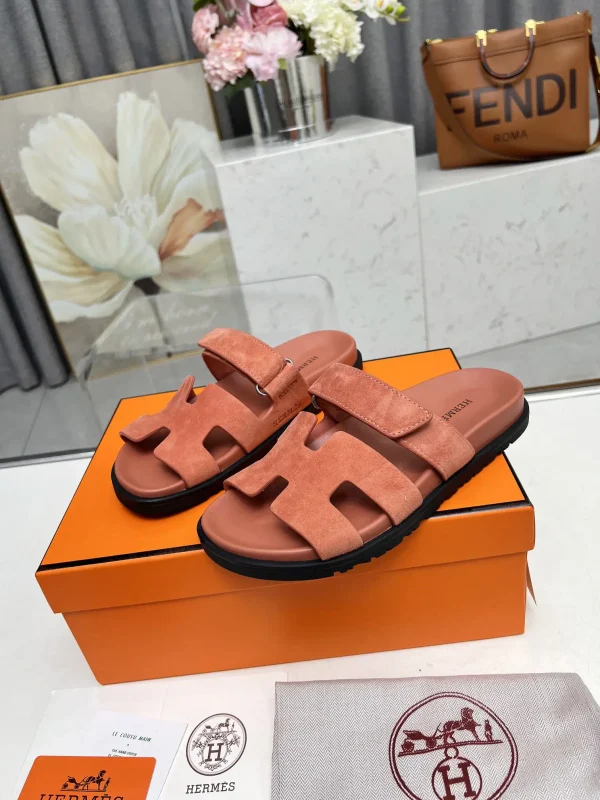 Hermes Chypre H Buckle Velcro Flat Sandals Slippers image 1