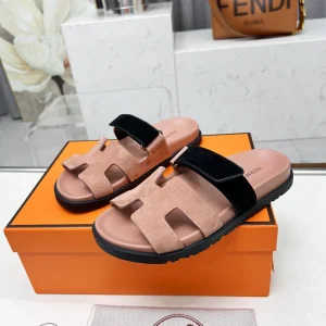 Hermes Chypre H Buckle Velcro Flat Sandals Slippers image 1