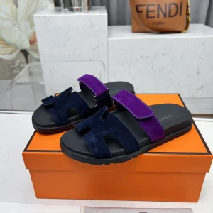 Hermes Chypre H Velcro Flat Sandals Slippers image 1
