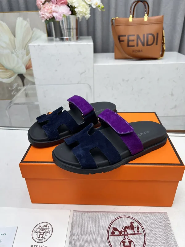 Hermes Chypre H Velcro Flat Sandals Slippers image 1