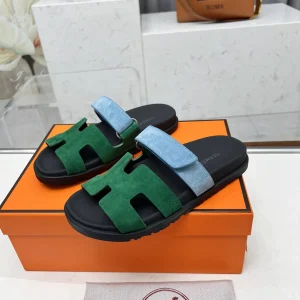 Hermes Chypre H Buckle Velcro Flat Sandals Slippers image 1