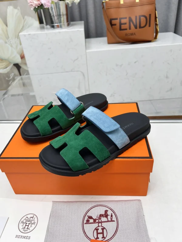 Hermes Chypre H Buckle Velcro Flat Sandals Slippers image 1