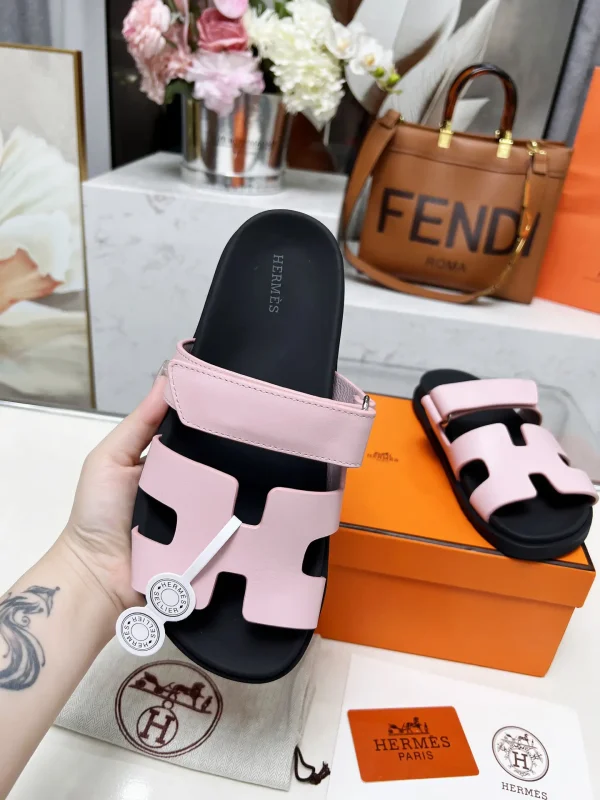 Hermes Chypre H Buckle Velcro Flat Sandals Slippers image 1