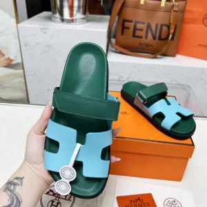 Hermes Chypre H Buckle Velcro Flat Sandals Slippers image 1
