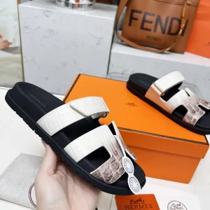 Hermes Chypre H Buckle Velcro Flat Sandals image 1
