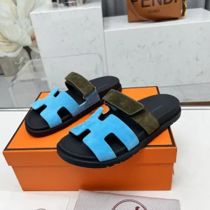 Hermes Chypre H Buckle Velcro Flat Sandals Slippers image 1