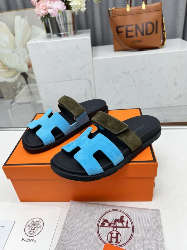 Hermes Chypre H Buckle Velcro Flat Sandals Slippers image 1