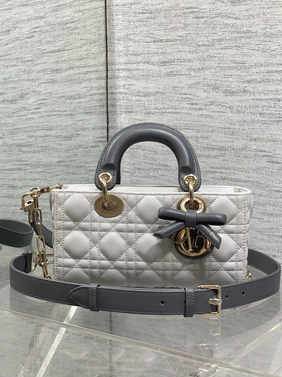 Dior Quilted Bow Detail Top Handle Bag image 1