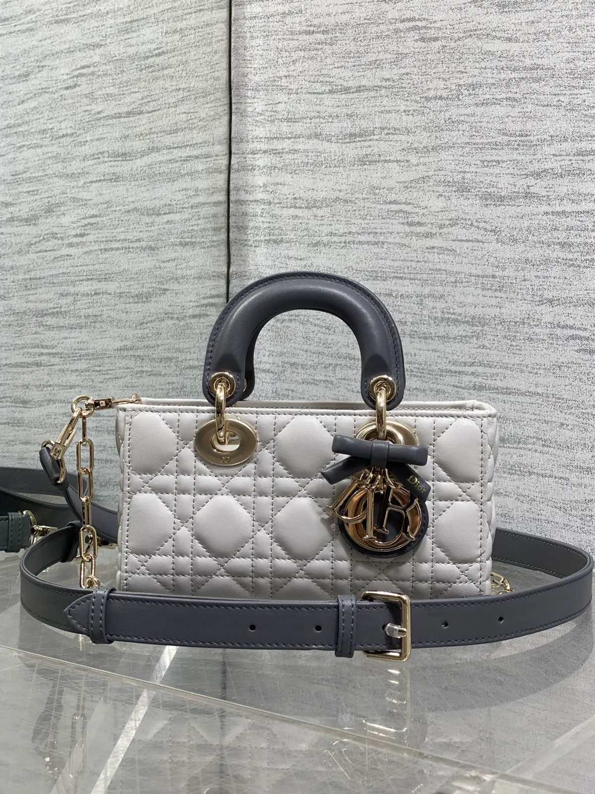 Dior Quilted Mini Top Handle Bag with Bow Detail image 1
